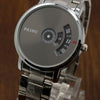 Turntable Dial Mesh Steel Band Wristwatch