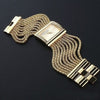 Gold Plated Rhinestone Case Alloy Band Wristwatch