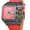 Wide Leather Strap Rectangle Watch