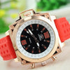 Big Golden Silicone Watch Square Wristwatch