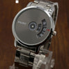 Turntable Dial Mesh Steel Band Wristwatch