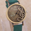 Style Musical Note Carving Ladies Watch